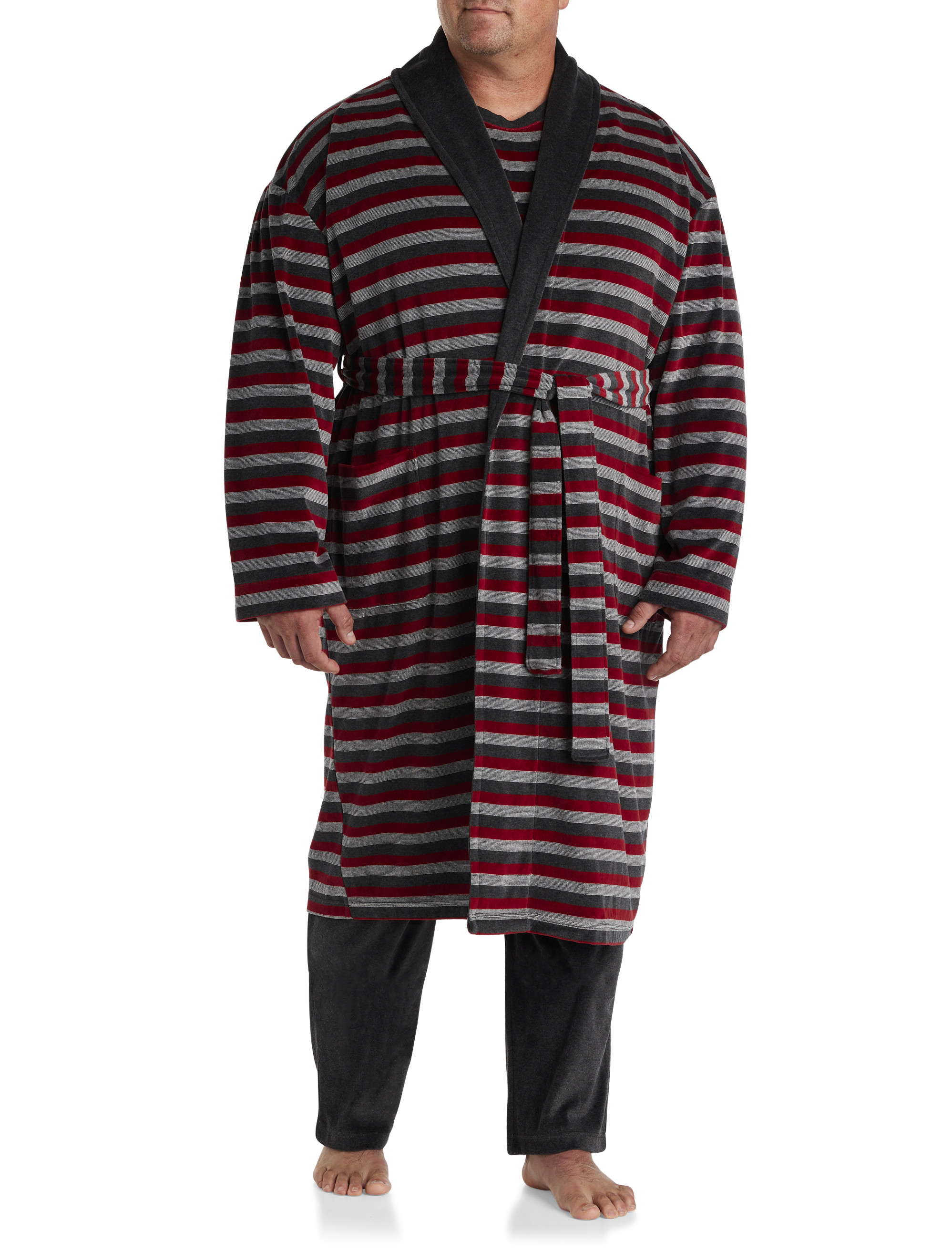 Striped Fuzzy Robe Striped Robe - DXL